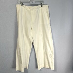 Roller Rabbit Plus Size High Rise Wide Leg Silk Blend Lined Cropped Pants Slacks